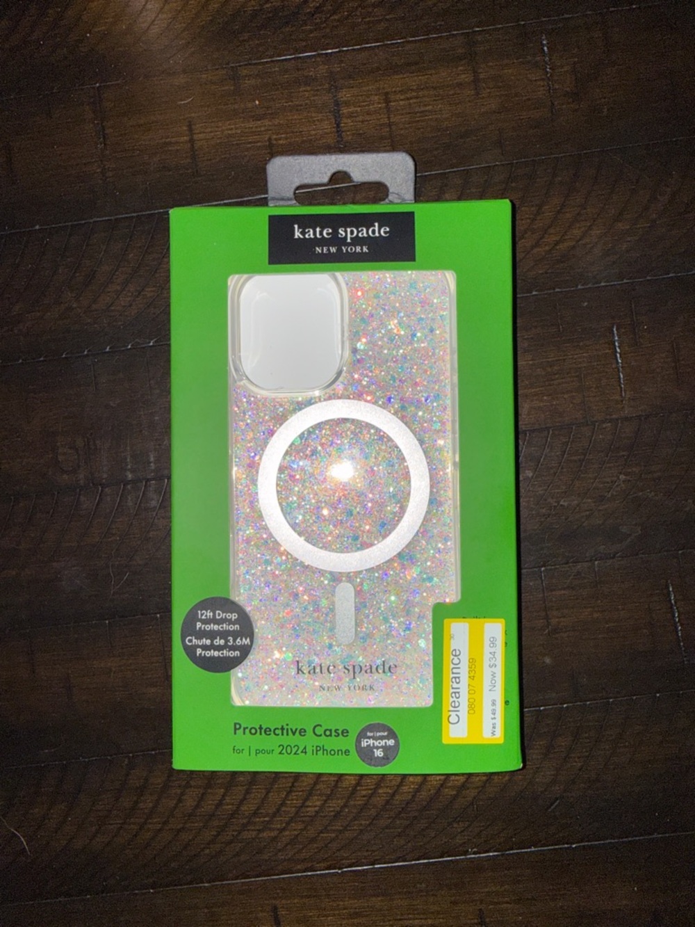 NWT kate spade Sparkling Glitter MagSafe iPhone 16 Case - Iridescent